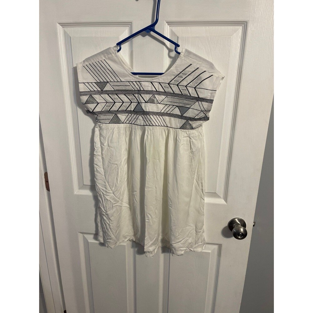 Crazy 8 White Boho Mod Shift Dress Size M (7-8) New With Tag